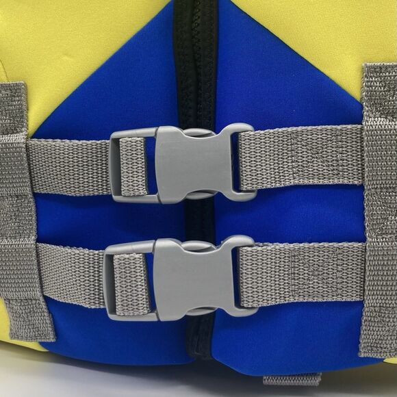 O’Rageous Type III Life Jacket Child 30-50 Lbs Yellow Blue Gray Straps Buckles - Picture 6 of 12